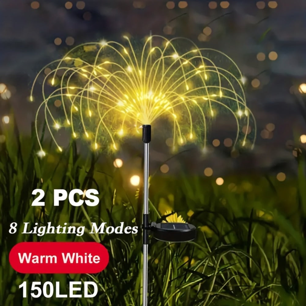 Solar Fireworks Lights Outdoor – 60 to 420 LED Solar Garden Fairy Lights with 8 Modes, Waterproof Copper Wire Sparkler Lights for Garden, Patio, Yard, Pathway & Holiday Decoration