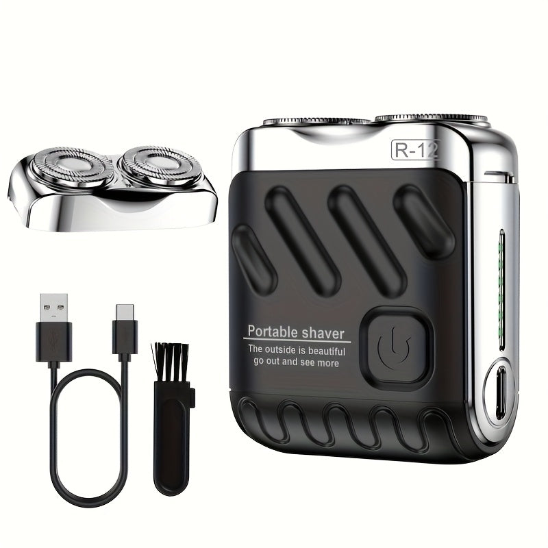 Portable Mini Electric Shaver for Men Dual Floating Blade USB Rechargeable – Cordless Travel Shaver Waterproof & Digital Display Upgrade Multiple Colors, Great Gift for Him
