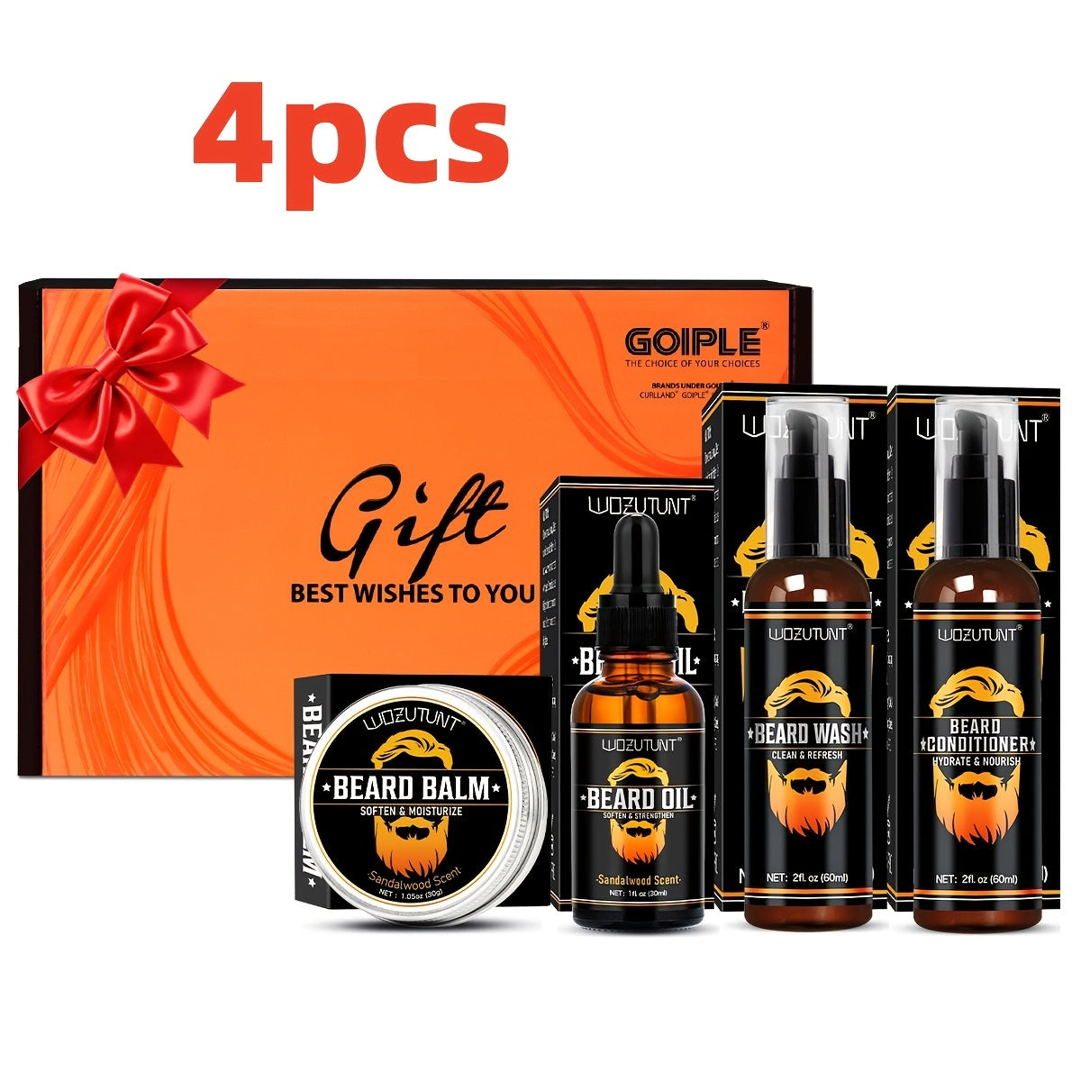 Beard Oil & Balm Grooming Kit for Men — 9-Piece Complete Beard Care Set with Conditioner Wash Brush Comb Clippers Travel Pouch, Beard Pen Option, Birthday Father's Day Gift