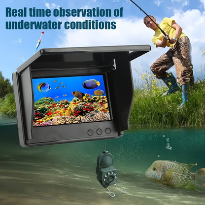Underwater Fishing Camera 4.3-Inch HD Display with Night Vision & Triple Light Shielding – Portable Fish Finder with Bait Monitor, Complete Fishing Kit for Ice Lake River Sea Fishing