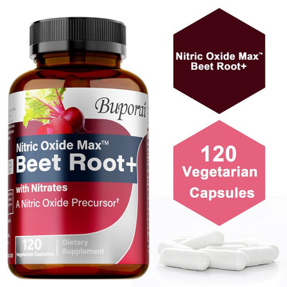 Dietary Supplement Beet Root Capsules with Source-Listed Nitrates, Black Pepper and Antioxidants, 120 Count