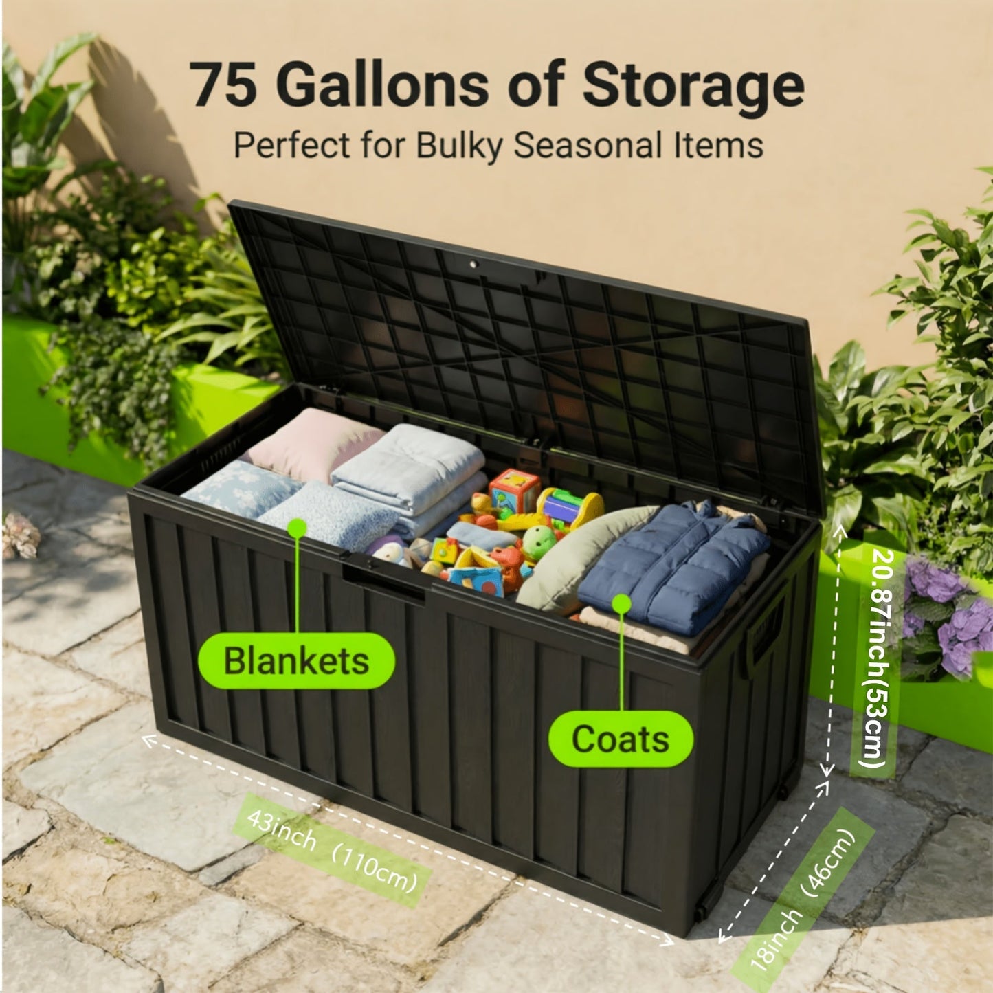 Deck Box Outdoor | Waterproof Lockable Pool Patio Garden Tool Storage