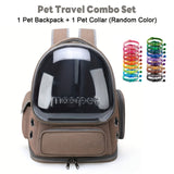 1 Khaki Backpack & 1 Collar
