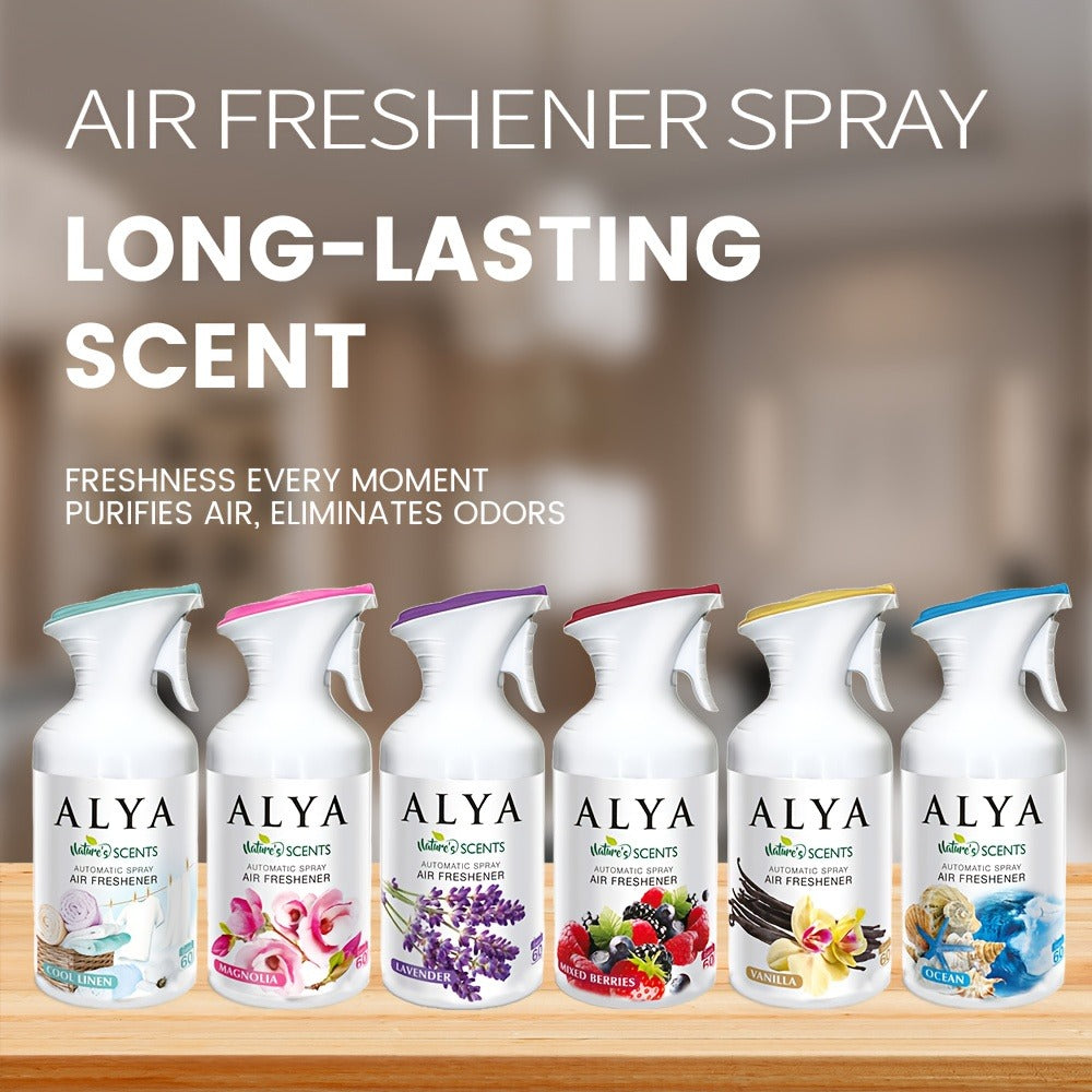 Aromatherapy Air Freshener Spray 6 Scents, Lavender Vanilla Ocean Magnolia for Entryways, Bedrooms and Living Spaces
