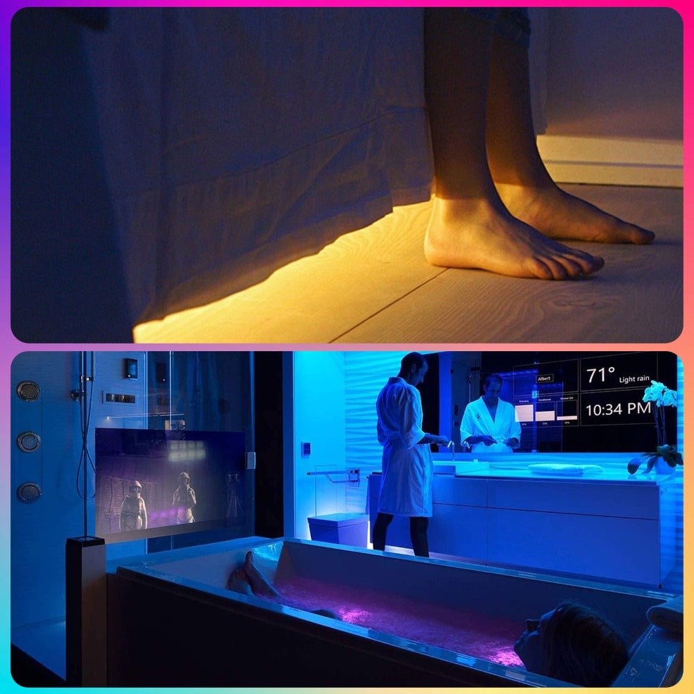 IR Remote LED Strip Lights with Music Sync & DIY Mode - RGB Color Changing Gradient Breathing Flashing for a Home Lash Beauty Routine