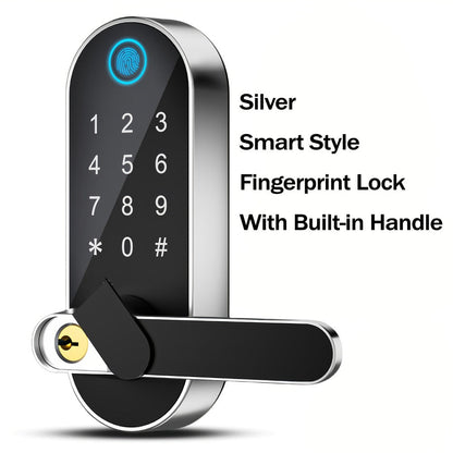 Heavy Duty Smart Deadbolt with Biometric Fingerprint & Keypad - App Control, Auto-Lock, Keyless Entry for Front Door, Office & Apartment, Zinc Alloy, Optional Handle Set Included