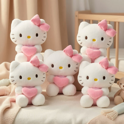 Plush Toy Heart-Holding Character Set with Five Pieces and Four Style Choices for Character Display, Room Decor and Gift Presentation