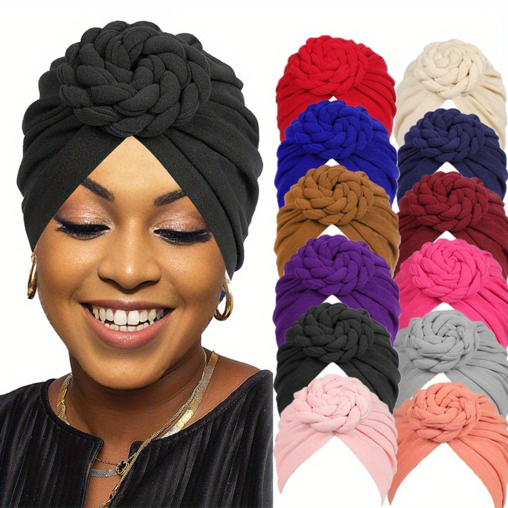 Five-Piece Braided Turban Headband Assortment in the Protected Mixed-Color Checkout Set for Styling