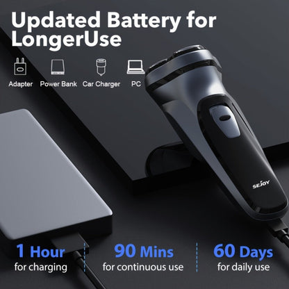 Electric Shaver 3D Floating Rotary Head with Pop-Up Trimmer, LCD Display and 1-Hour Fast Charge for Wet/Dry Use