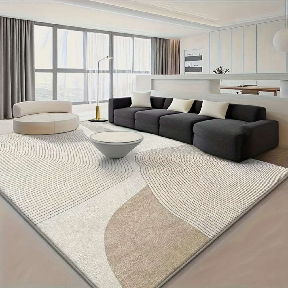 Floral Velvet-Style Area Rug in Five Sizes from 39 by 63 Inches to 79 by 118 Inches for Home and Everyday Use