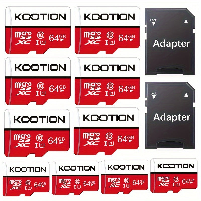 UHS-I C10 90MB/s Micro SD Card Bulk Pack with SD Adapter, TF Memory Card 5 or 10 Pack Full HD 1080P Recording for Smartphone Tablet Laptop Action Camera Dash Cam Drone Game Console – 512MB to 128GB