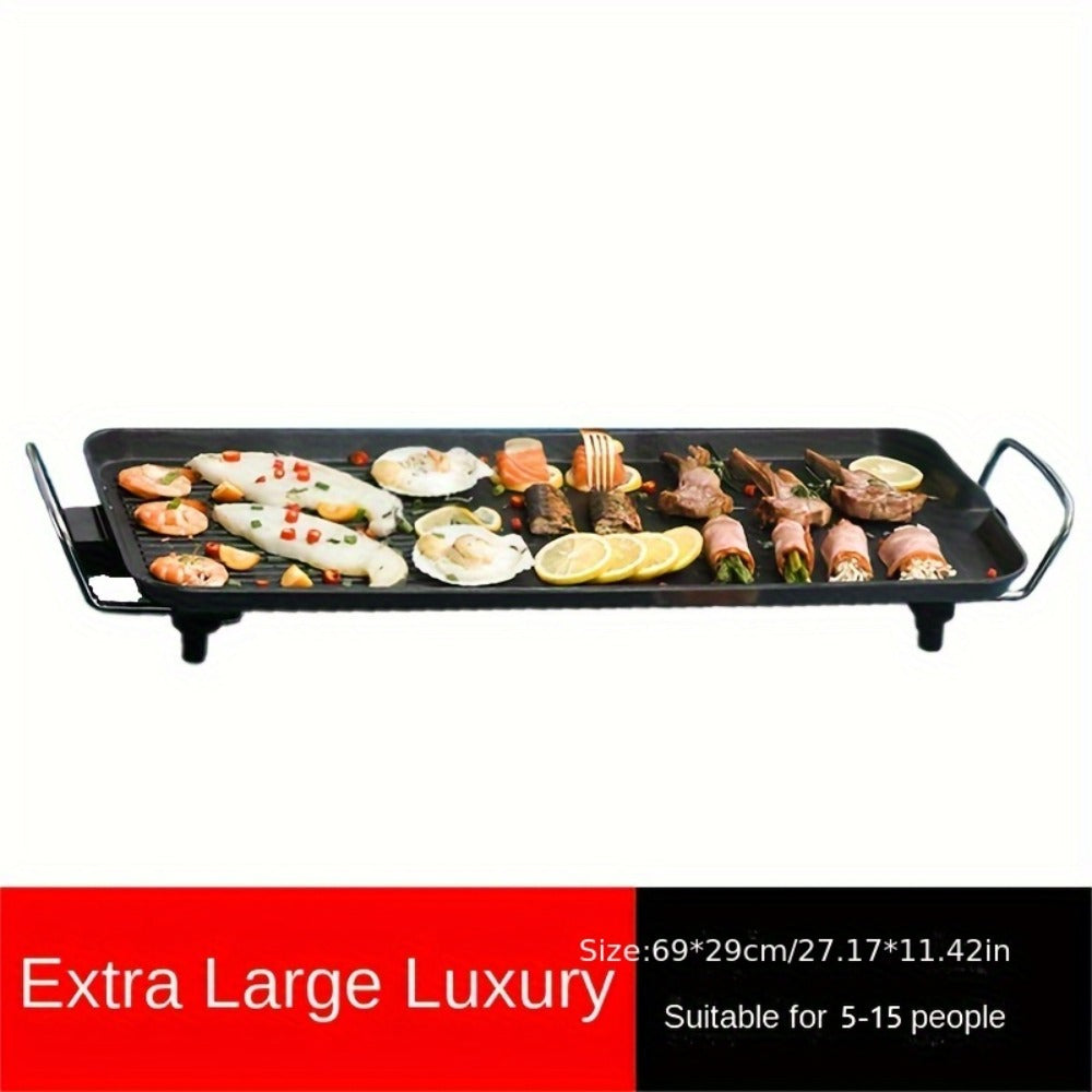 Electric Griddle Maifan Stone Non-Stick Coating 5-Speed Temperature Control - Indoor Electric Baking Pan with Red Handle, Easy Clean, for Pancakes Eggs Steak BBQ - 18"/19"/Square 26.9"