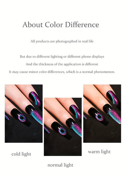 Gel Nail Polish Set with XEIJAYI Label, 8 Magnetic Cat Eye Colors, 0.51oz Bottles and Magnet Tool