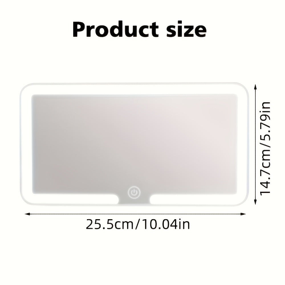 Car Visor Makeup Mirror LED Lighted USB Powered - Sun Visor Vanity Mirror with 3 Light Modes, Universal Fit for Cars Trucks SUVs, Road Trip Essential Car Accessory Gift for Women Female Drivers