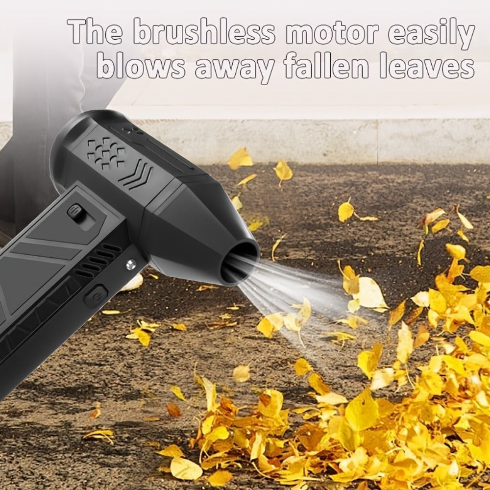 130000 RPM Portable Turbo Fan Blower & Vacuum 2-in-1, USB Rechargeable Cordless Handheld Air Blower for Dust Removal, Cooling, Snow Blowing, Car Cleaning, Inflatable Pad, Ignition Aid