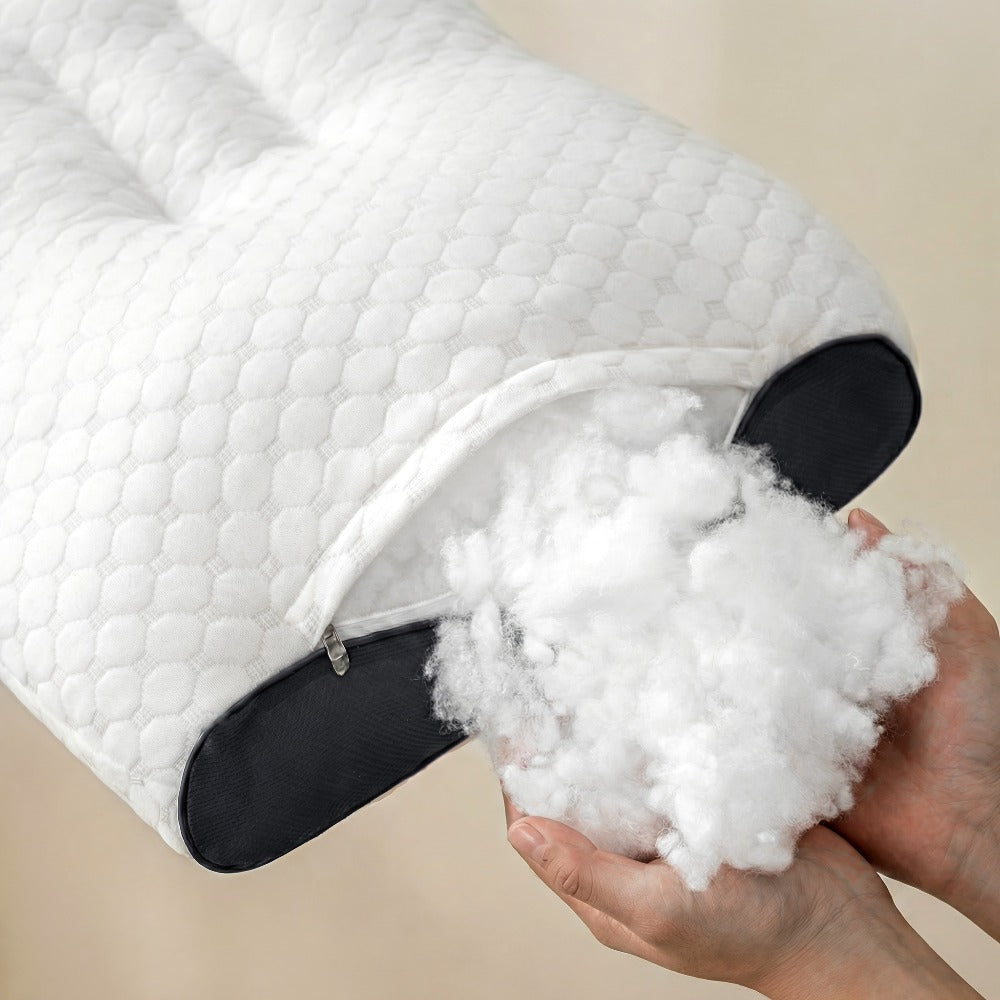 Two-Pillow Contoured Neck Pillow Set in Five Color Options with 74 x 47 cm Pictured Size for Home Use