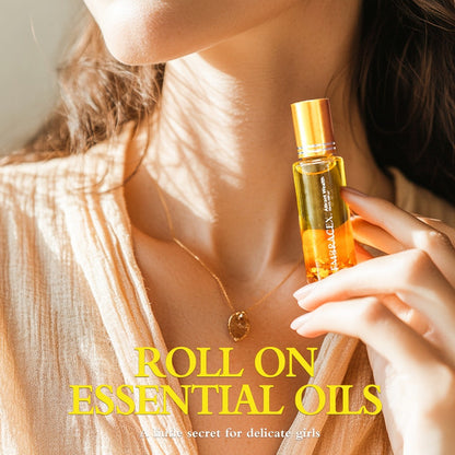 Golden Aromatic Fragrance Oil in 0.68 fl oz Roll-On Bottle with Gold Cap and Silver Applicator