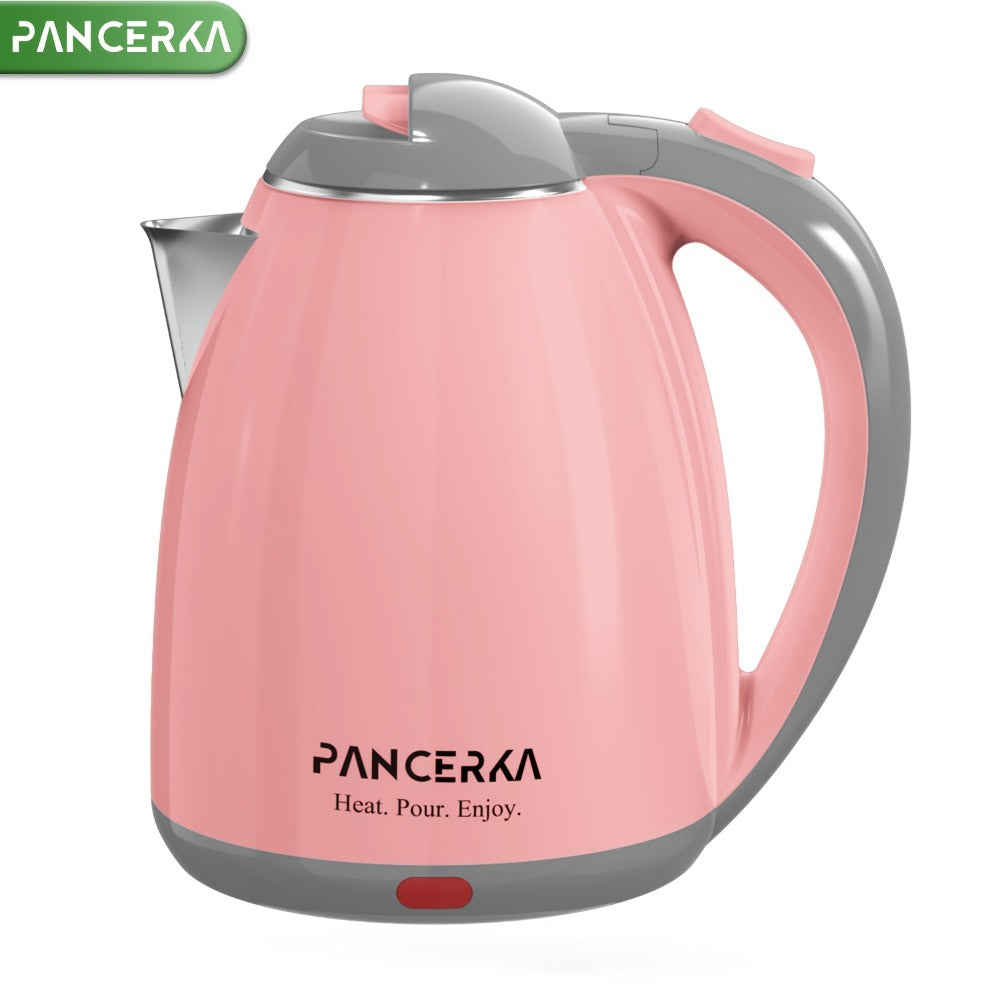 PANCERKA 1.8L Electric Kettle with 1000W Heating and Stainless Steel Interior in Pink or White