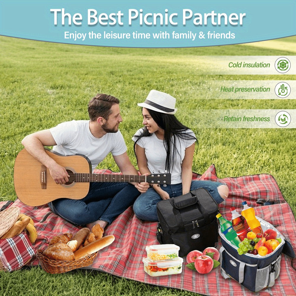 Insulated Lunch Bag Large Capacity Thermal Leakproof Lunch Tote with Shoulder Strap Heavy Duty Oxford Cloth Lunch Box Keeps Food Hot Cold for Work School Picnic Travel Adults Kids