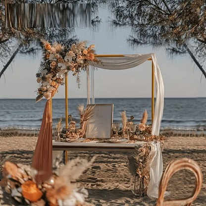 Forty-Four-Inch Adjustable Black Metal Tabletop Arch Stand with Clamps for Party Centerpieces