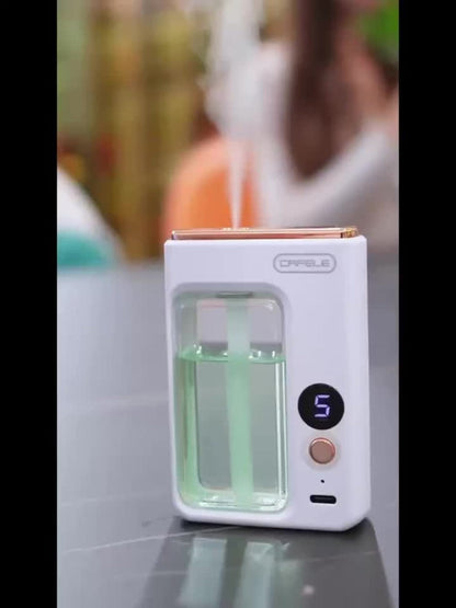 Desktop or Wall-Mount Essential Oil Diffuser with Transparent Chamber and One- or Three-Bottle Bundles