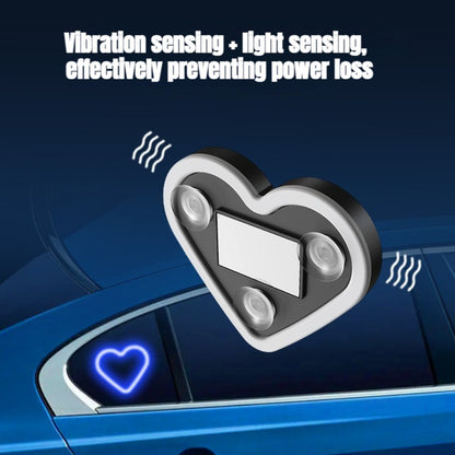 Car Interior Neon Heart Lights Solar USB Rechargeable 5 Lighting Modes Vibration-Sensing Auto On/Off Dashboard Decoration for Cars Trucks SUVs, 2pcs Set Iridescent Pink Blue Red Ice Blue Gift