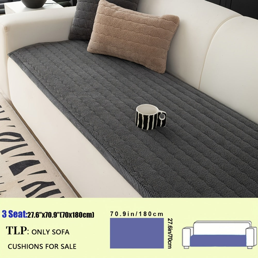 Sofa Cover Bohemian Short-Plush Quilted Panels for Armrest, Backrest and 2 to Large 4-Seater Sofas