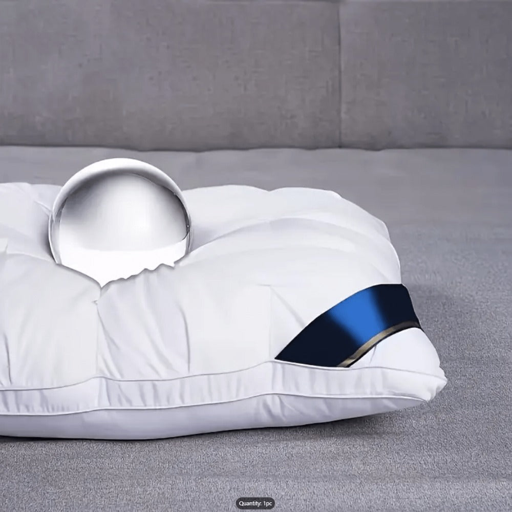 Soft Polyester Fiber Bed Pillow with Satin Cover and Zipper in White or Gray, One or Four-Pack Options