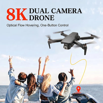 8K Brushless Motor Drone Obstacle Avoidance 2026 Upgraded Foldable Quadcopter 2 Batteries One-Button Return USB Charging Tools