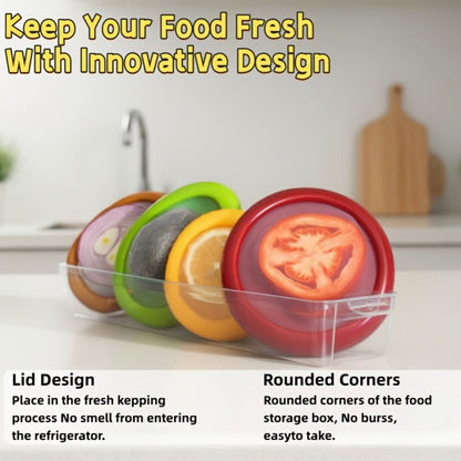 Food Storage Containers Six- or Eight-Piece Silicone Produce Saver Set for Refrigerator and Dishwasher Use