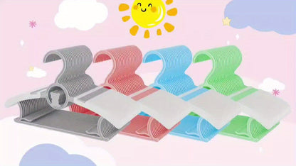 Adjustable Kids Clothes Hangers in 20 or 60-Piece Packs, 11–14 Inch Width Range and Four Nursery Colors