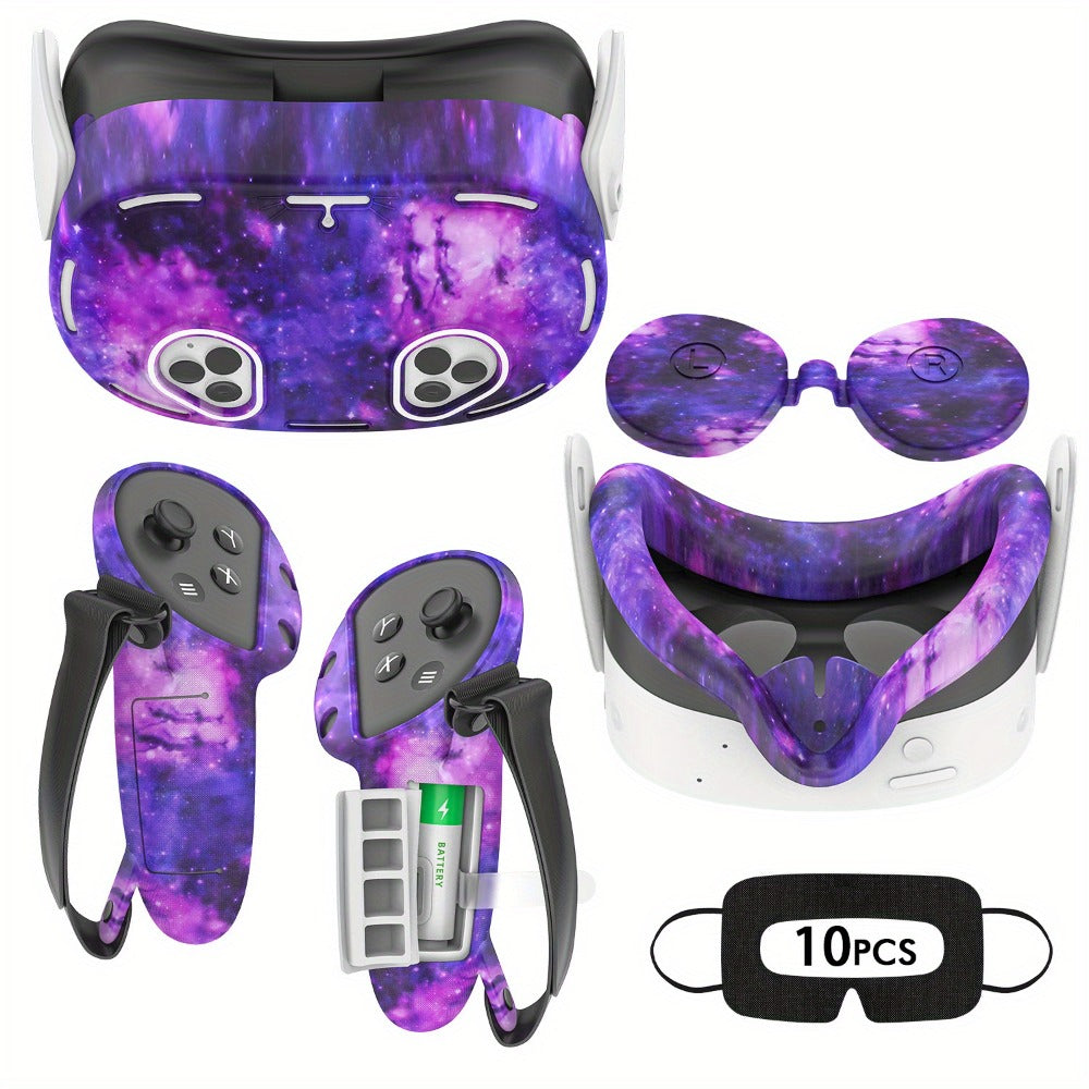 Meta Quest 3S Silicone Cover Set - VR Face Cover Shell Controller Grip Case Camera Lens Protector for an Everyday Personal Care Routine