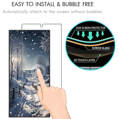 Samsung Galaxy S25 Ultra Screen Protector 8-Pack – 4 Fingerprint Unlock Tempered Glass + 4 3D Camera Lens Protectors, Full Coverage HD Clarity Bundle, Bubble-Free Install