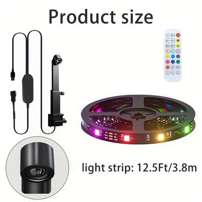 TV Backlight LED Strip Lights RGB 12.5ft - USB Powered Bias Lighting for 35-80 Inch TVs for Home, Desk and Accent Lighting