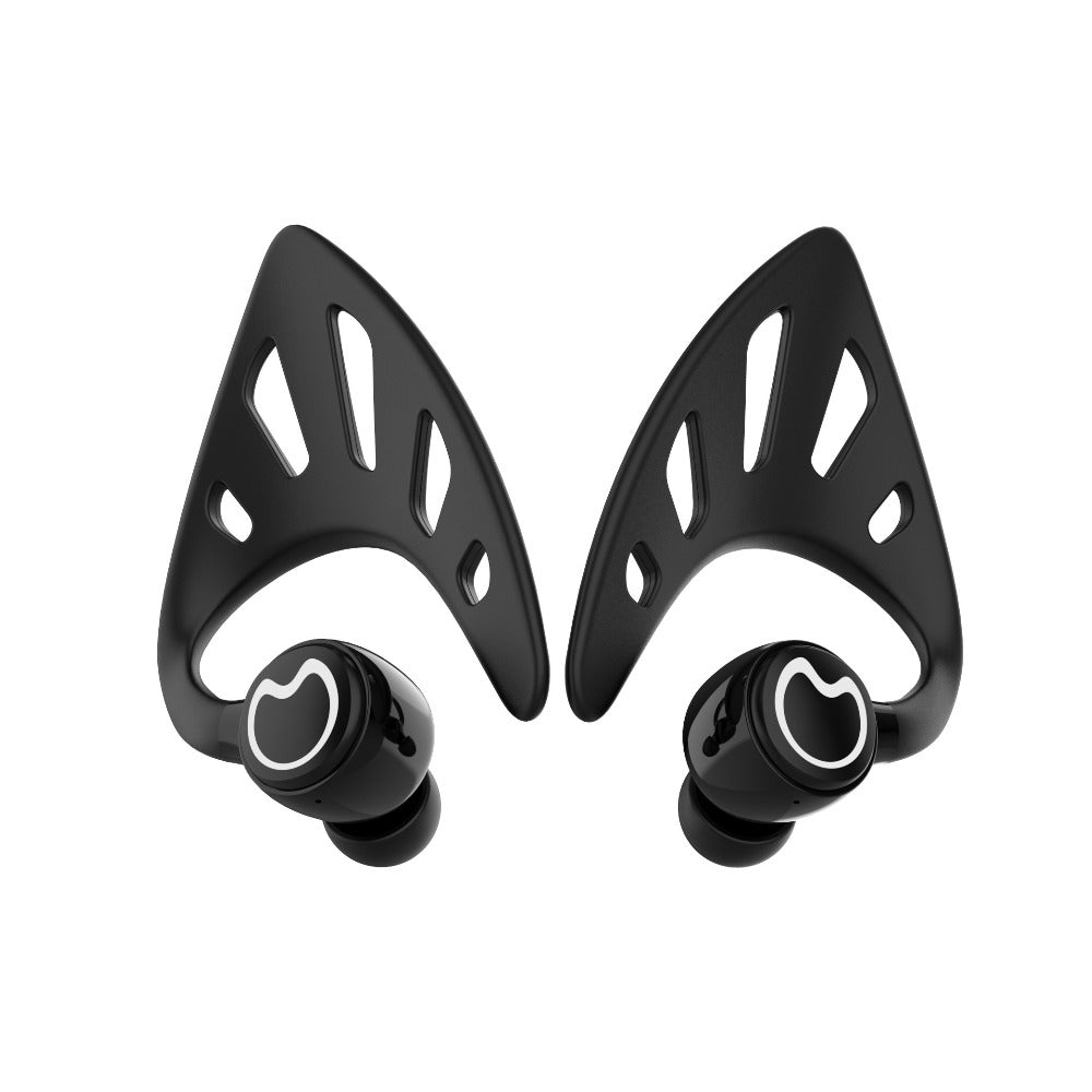 Wing-Style Ear-Hook TWS Wireless Earbuds with Oval Charging Case in Black, Green or White Options