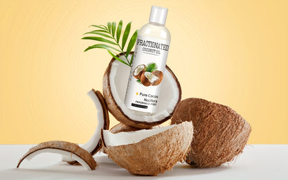 Fractionated Coconut Oil 4-Pack 7.5 fl oz Each, Pure Vegan Carrier Oil for Skin & Hair, Lightweight