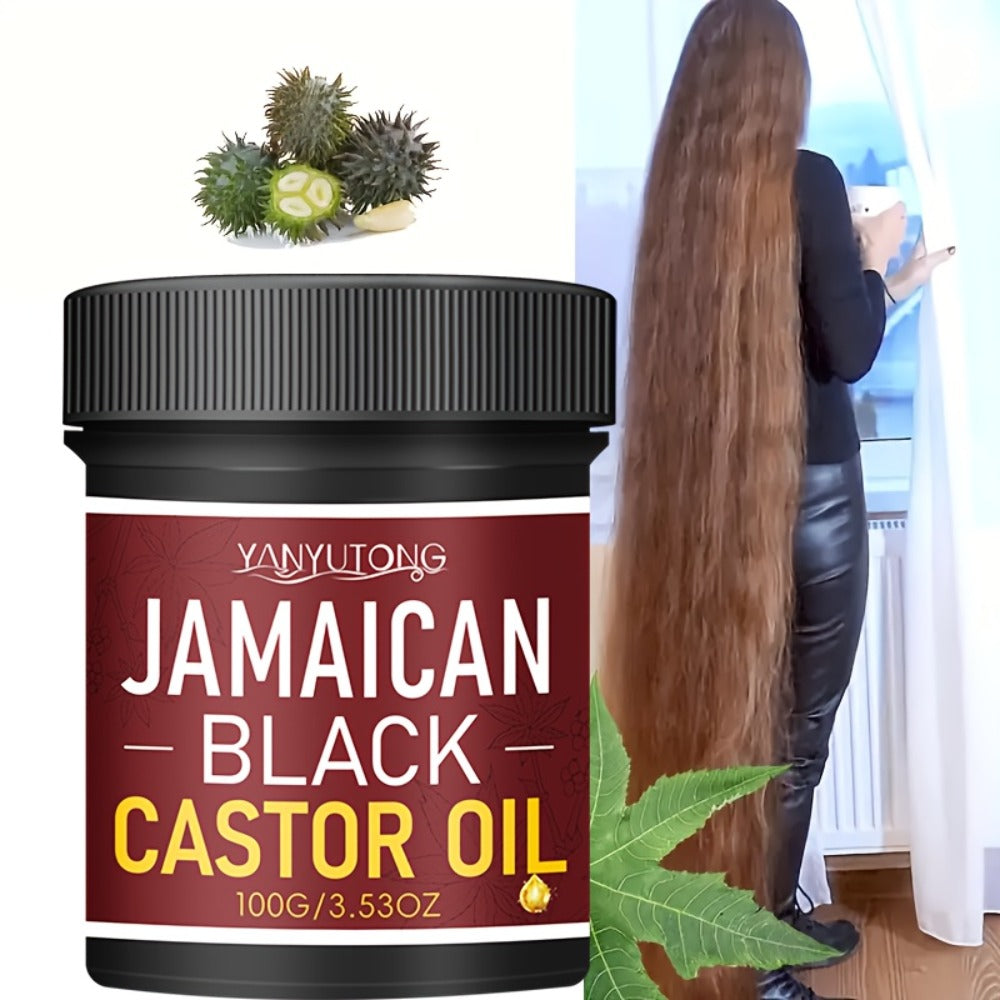 Hair Oil YANYUTONG Jamaican Black Castor 100g Red-Label Jar with Black Screw Lid for Hair and Scalp Application