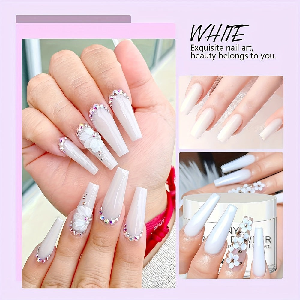 120g Acrylic Nail Powder Jar in Clear, Pinkish, Nude or White for Use with Compatible Acrylic Liquid