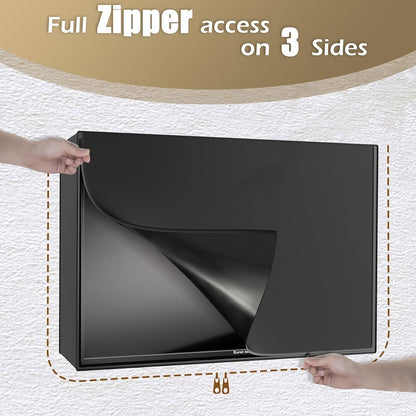 Black Television Cover with Roll-Up Front Panel for 30–32, 39–40, 43 or 48–50 Inch Screens