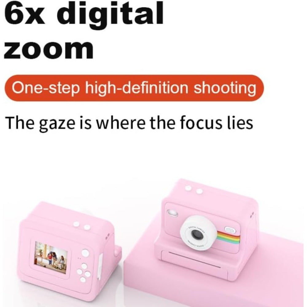 Instant Print Digital Camera with 1-Second Photo Printing | 1080P HD Screen, Selfie & Video Camera, 3 Rolls Paper Included | Portable Travel Camera Gift for Kids, Teens & Adults