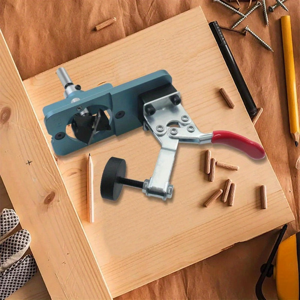 35 mm Cabinet Hinge Drilling Jig Kit with Clamp, Forstner Bit and Locator for 15- to 25-mm Boards