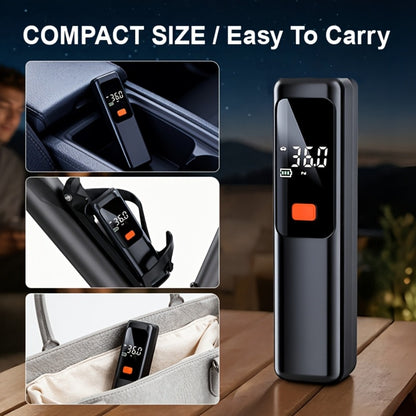 Portable Tire Inflator Wireless Air Compressor with Digital LED Display Auto Pressure Detection USB-C Rechargeable for Car Bicycle Motorcycle Basketball