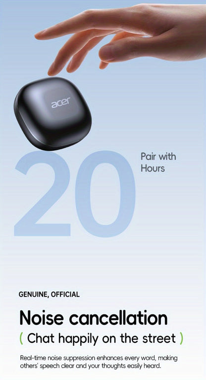 Acer OHR501 Dolby Surround Sound Wireless Earbuds Bluetooth 5.4 Semi-In-Ear TWS Intelligent Noise Cancellation Fingerprint Touch Control Ultra-Low Latency Type-C Fast Charging 8 Colors