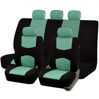 Universal Car Seat Covers Full Set – 5-Seat Breathable Knit Fabric, All-Season Wear-Resistant Protection for Front & Rear Seats | 16 Colors