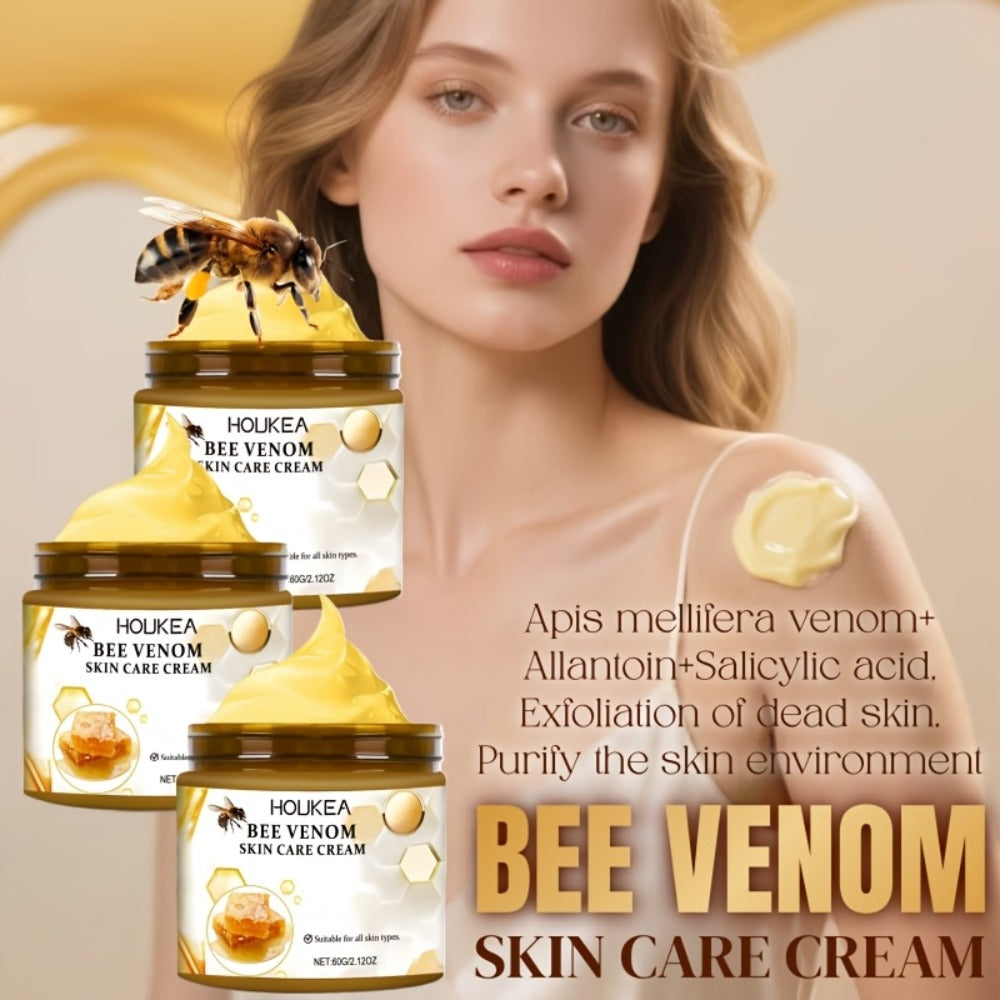 Body Cream HOUKEA Three 60g Jars with Bee Venom, Retinol, Allantoin and Salicylic Acid for External Use