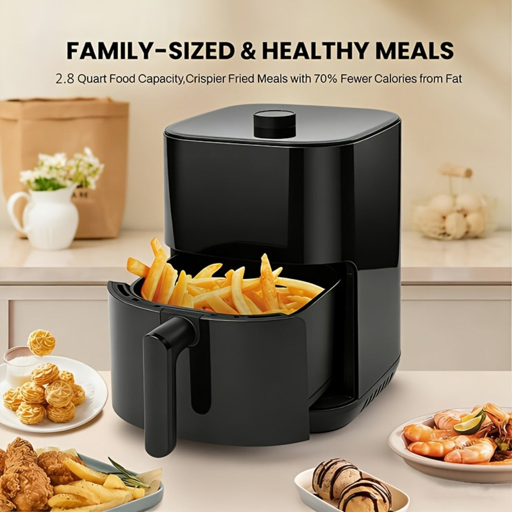 Air Fryer with LED Touchscreen, Viewing Window, Eight Preset Icons and 2.8Qt or 6Qt Black Capacity Options