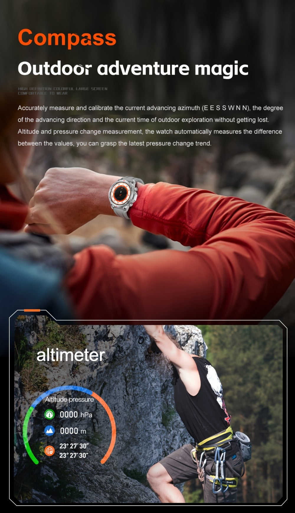 GPS NFC Smartwatch for Men – AI Voice Calling, 360×360 HD Screen, Built-in Compass, Motion Trajectory, Heart Rate Sleep Fitness Tracker – Outdoor Sports Watch Black Silver Steel