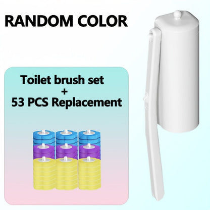 Disposable Toilet Brush System with Wall Bracket and 17- to 53-Refill Set or Refill-Only Options