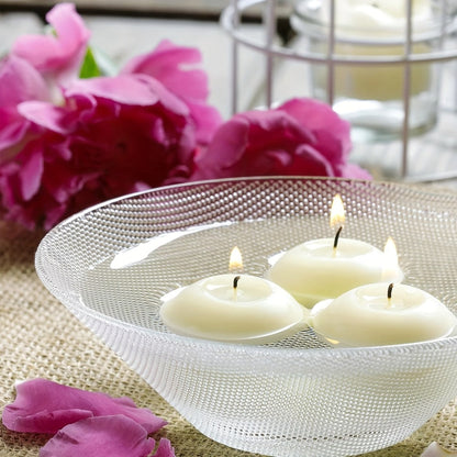 White Floating Candles 24 Pack 3 Inch | Unscented Clean Burn 8-12 Hours | Pool Candles for Wedding Anniversary Valentine's Day Romantic Dinner Home Decor Table Centerpiece