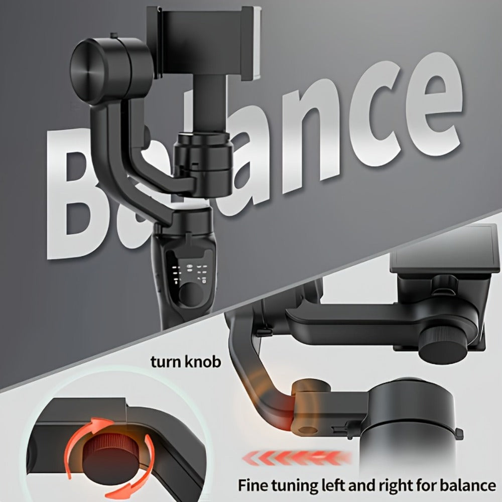 Handheld 3-Axis Smartphone Gimbal Stabilizer with Wireless Bluetooth No App Required Anti-Shake Video Recording
